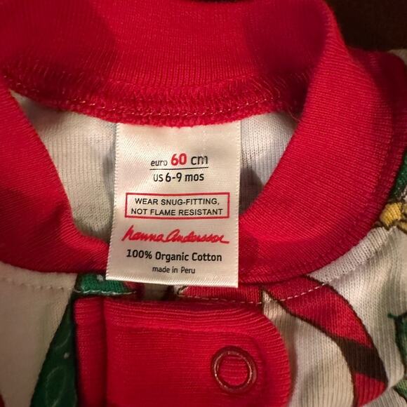 Hanna‎ Andersson Santa Holiday Zipper Sleeper Organic Cotton No Feet Size 6-9 mo - Picture 3 of 4